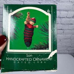 Rare Vintage Hallmark 1986 Son Handcrafted Ornament! NEW IN BOX